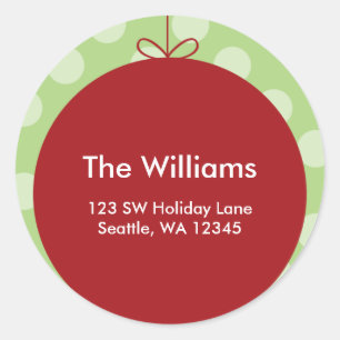 Etiqueta de endereço vermelha do Natal das