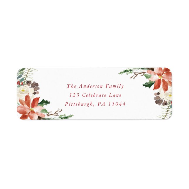 Etiqueta de Endereço Wreath de Natal (Frente)