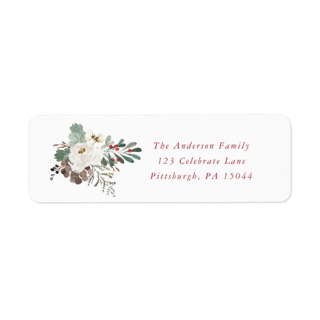 Etiqueta de Endereço Wreath de Natal (Frente)