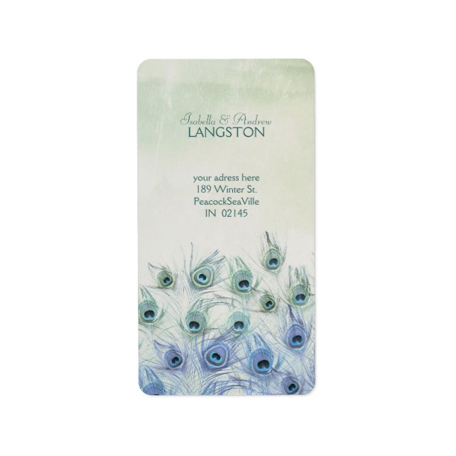 Etiqueta de Endereços de Fantasia no Mar de Peacoc (Frente)