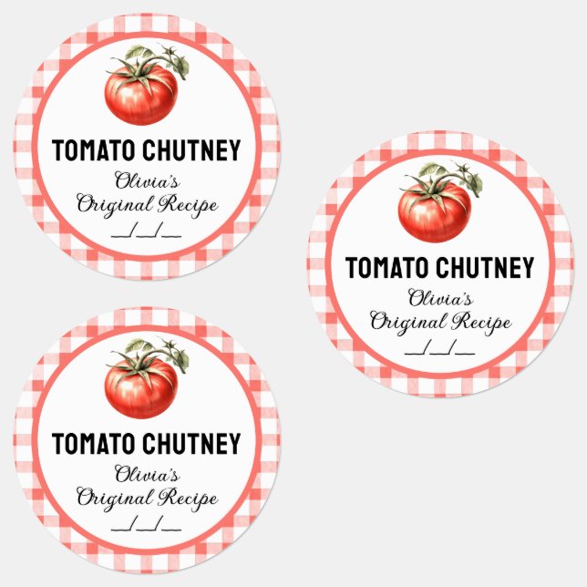 Etiqueta de enlatamento de tomate Chutney com desi (Grupo)