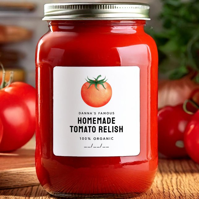 Etiqueta de enlatamento de tomate Relish com desig (Criador carregado)