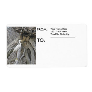 Etiqueta de Entrega Egret Snowy