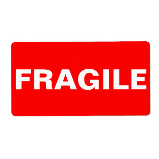 Etiqueta de Entrega Frágil Vermelha