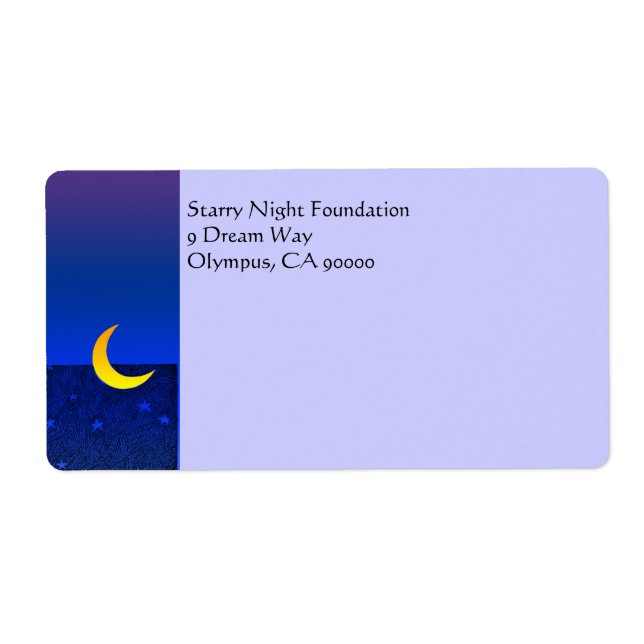 Etiqueta de Entrega Personalizada da Lua e Estrela (Frente)