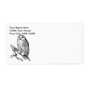 Etiqueta de Entrega Vintage Snowy Owl
