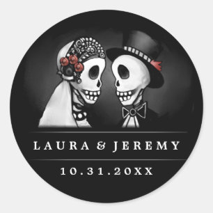 Etiqueta de Envelope Rosas vermelhas de Esqueletos