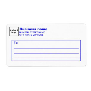Etiqueta de Envio Comercial com Texto Azul