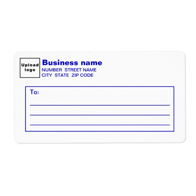 Etiqueta de Envio Comercial com Texto Azul (Frente)