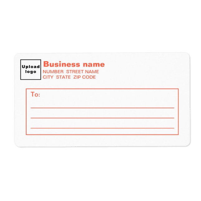 Etiqueta de Envio Comercial de Texto Laranja (Frente)
