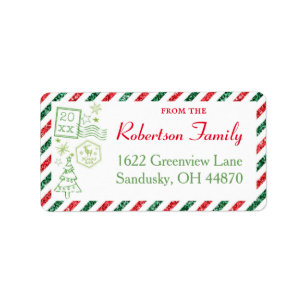 Etiqueta de Envio de Correio Aéreo Vintage de Nata