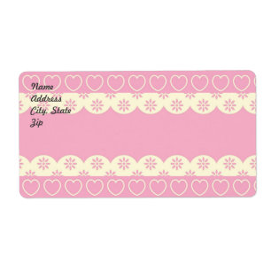 Etiqueta de Envio de Eyelet Coração Rosa