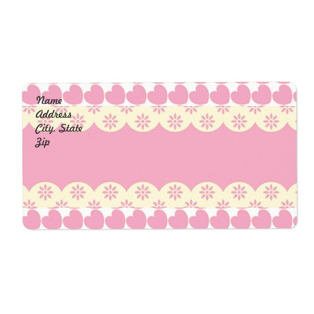 Etiqueta de Envio de Eyelet Coração Rosa (Frente)