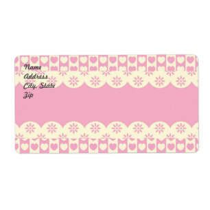 Etiqueta de Envio de Eyelet Coração Rosa