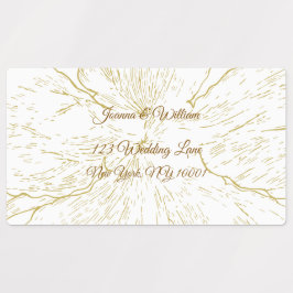 Etiqueta de Envio de Noiva Botânica Floral Dourada