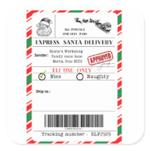 Etiqueta de envio do Papai Noel