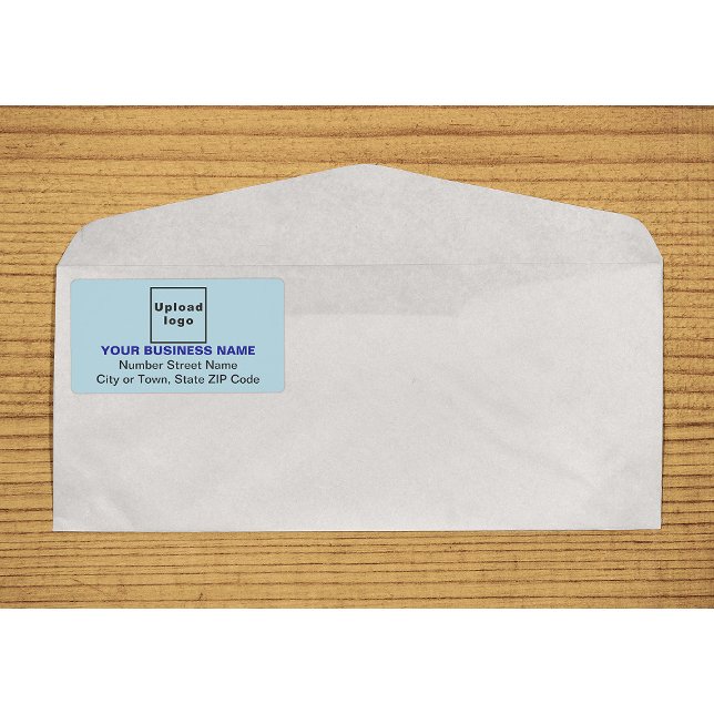 Etiqueta de Envio Empresarial Azul Claro Centraliz (Center aligned business light blue shipping label on envelope)