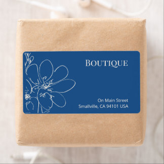 Etiqueta de Envio Floral Azul Rústica para Pequena