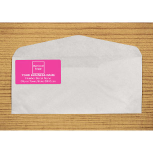 Etiqueta de Envio Rosa de Negócios Alinhada ao Cen