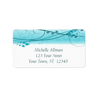 Etiqueta de espiral azul Abstrato Floral