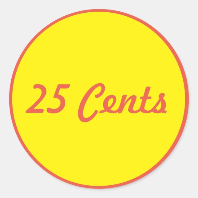 Etiqueta De Etiqueta De 25 Centavos (Frente)