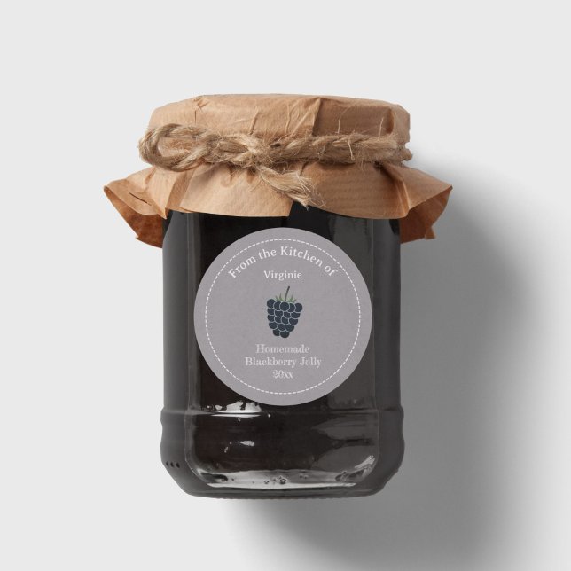 Etiqueta de Etiqueta Kraft & Rustic Blackberry (Kraft & Rustic Blackberry Jelly Label Sticker)
