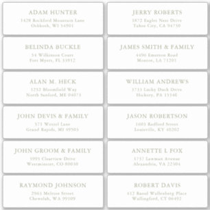 Etiqueta de etiquetas de endereço de convidado ver