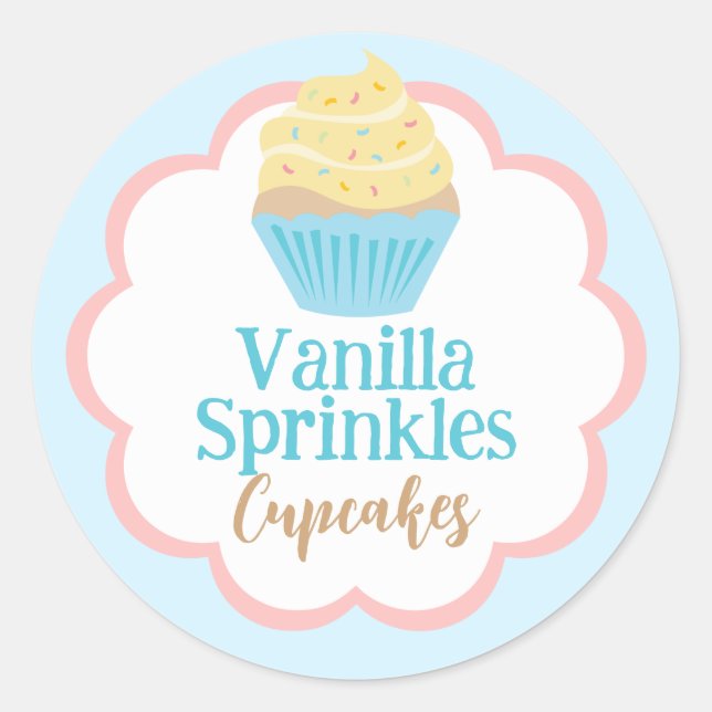 Etiqueta de expansão do Cupcake Vanilla Sprinkles (Frente)