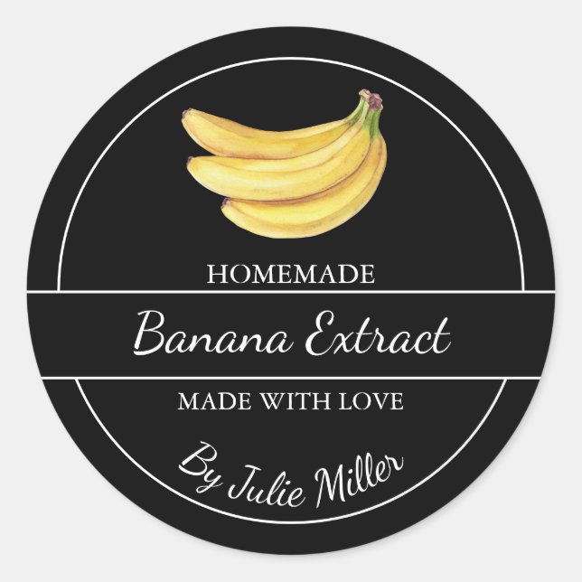 Etiqueta de Extração de Banana Homemade Simples (Frente)