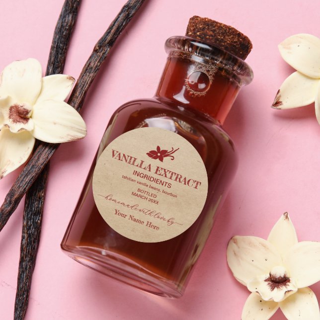 Etiqueta de Extrato de Vanilla Personalizada da Vi (Criador carregado)