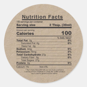 Etiqueta de Fatos Nutricionais do Xarope 2022 (Kra