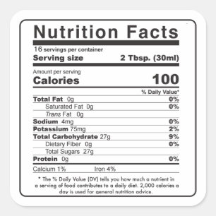 Etiqueta de Fatos Nutricionais Editáveis do Maple