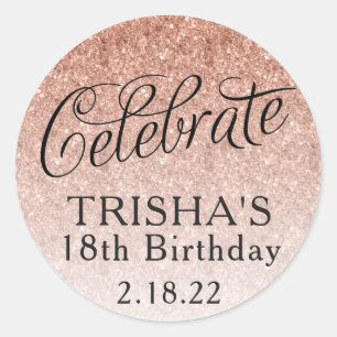 Etiqueta de Favor da Celebração da Glitter Dourada