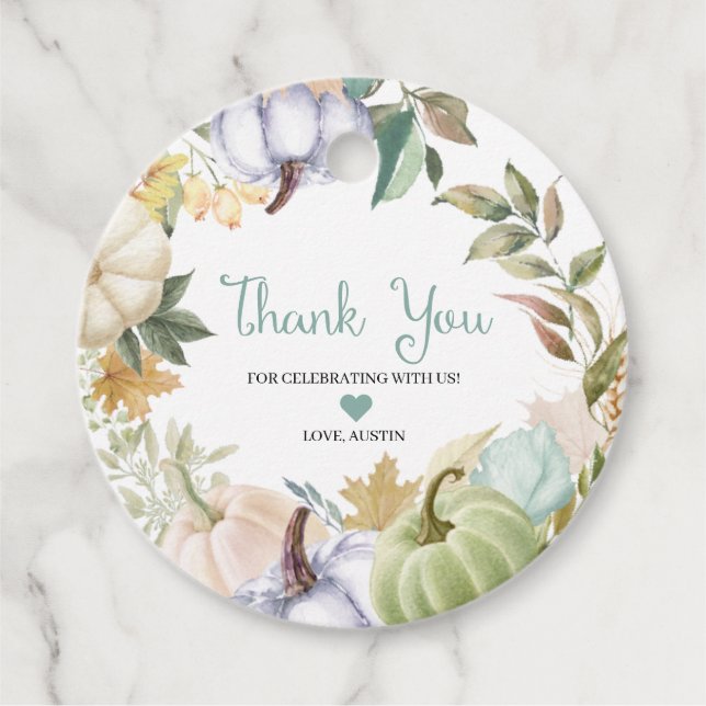 Etiqueta de Favor de Agradecimento de Outono de Ab (Frente)