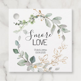 Etiqueta de Favor de Amor de S'more Verde Floresta