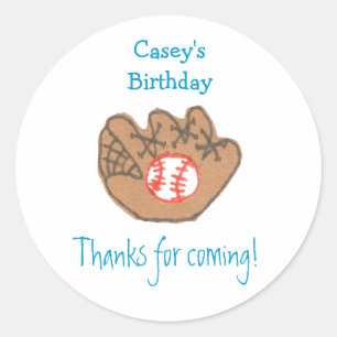 Etiqueta de favor de aniversário de beisebol