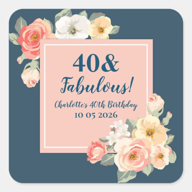 Etiqueta de Favor de Aniversário Personalizada de  (Frente)