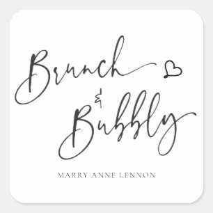 Etiqueta de favor de Brunch e Espumante de Roteiro