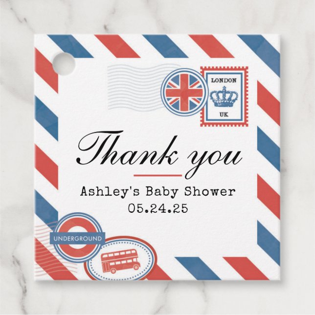 Etiqueta de Favor de Cartão Postal Britânico (Frente)