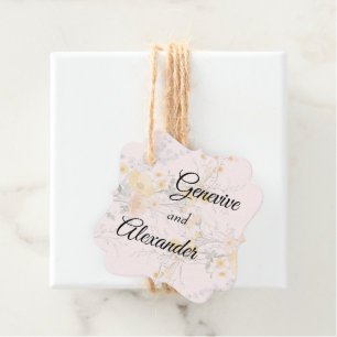 Etiqueta de Favor de Casamento Botânico de Flor Si