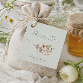 Etiqueta de Favor de Casamento Botânico Sage Meado