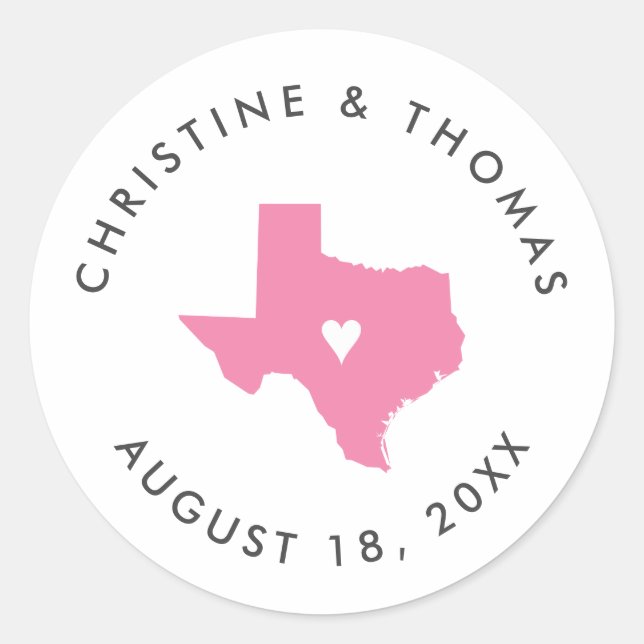 Etiqueta de Favor de Casamento do Texas Monograma (Frente)