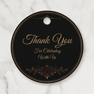 Etiqueta de Favor de Casamento Elegante Dark Gothi