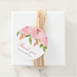 Etiqueta de favor de casamento floral rosa primave