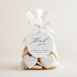 Etiqueta de Favor de Casamento Minimalista Elegant