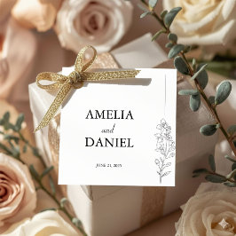 Etiqueta de Favor de Casamento Minimalista Larkspu