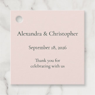 Etiqueta de Favor de Casamento Soft Blush