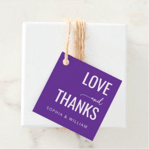 Etiqueta de Favor de Casamento Tipográfica Roxo Qu