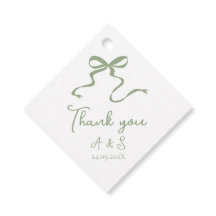 Etiqueta de Favor de Casamento Verde com Arco dese