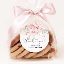 etiqueta de favor de chá de noiva de rosas coradas